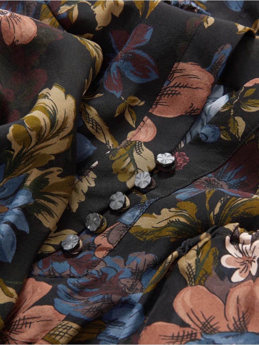Veronica Beard Justine Silk Mini Dress -
Black Floral Ruffled Dress NWOT - Picture 4 of 6